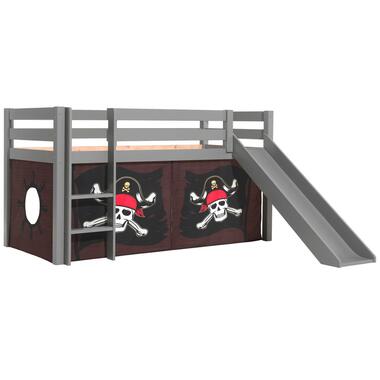 Vipack Halfhoogslaper met glijbaan Astrid met bedtent Caribbean Pirates - grijs product