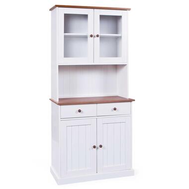 Buffetkast Westerland smal landelijk - wit/bruin product