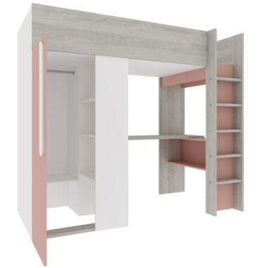 Trasman Hoogslaper Beau 90x200 met bureau & kast - oudroze product