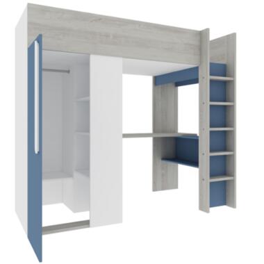 Trasman Hoogslaper Beau 90x200 met bureau & kast - donkerblauw product