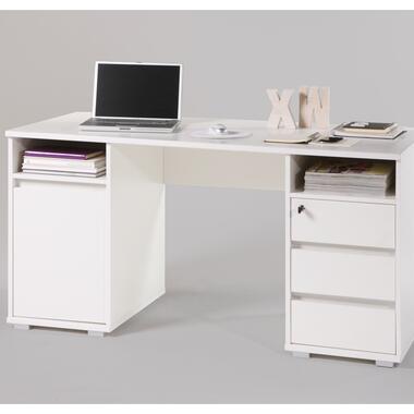 Emob Bureau Primos 145cm met 3 lades & 1 deur - wit product