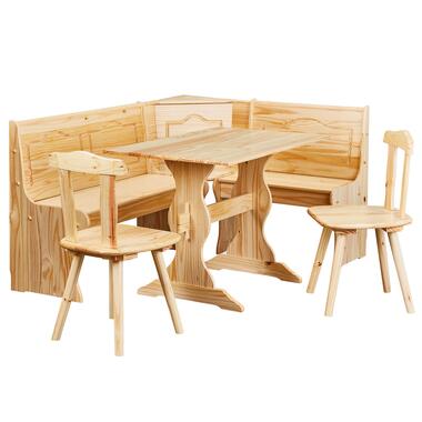 Interlink Eethoek set Abaco (met 2 stoelen en hoekbank) - bruin product