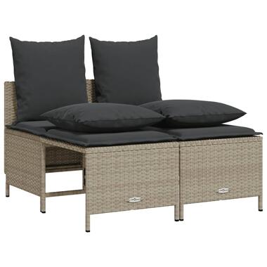 vidaXL 4-delige Loungeset met kussens poly rattan lichtgrijs product