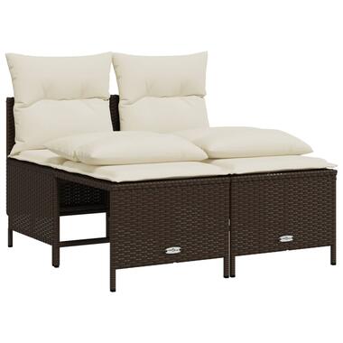 vidaXL 4-delige Loungeset met kussens poly rattan bruin product