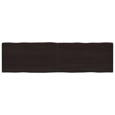 vidaXL Tafelblad natuurlijke rand 220x60x(2-6)cm eikenhout donkerbruin product