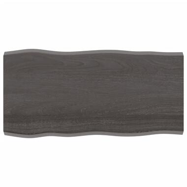 vidaXL Tafelblad natuurlijke rand 100x50x(2-4)cm eikenhout donkerbruin product