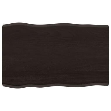 vidaXL Tafelblad natuurlijke rand 80x50x(2-4) cm eikenhout donkerbruin product