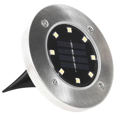 vidaXL - Solar Grondlamp - Zilver - Kunststof - 8 stuks product