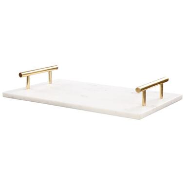 DIMARI - Decoratief dienblad - Wit/Gouden - Marmer product