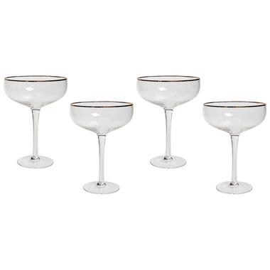 TOPAZ - Champagnecoupe set van 4 - Goud - Glas product