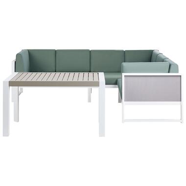 CASTELLA - Loungeset voor 6 - Grijs/Groen - Aluminium product