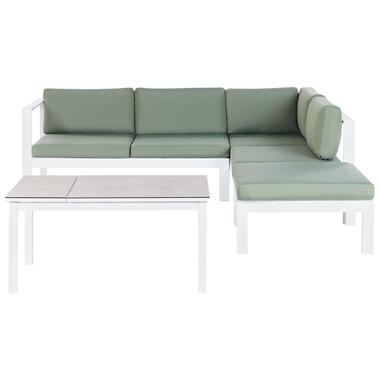 MESSINA - Loungeset voor 5 - Wit/Groen - Aluminium product