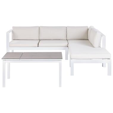 MESSINA - Loungeset voor 5 - Wit/Wit - Aluminium product