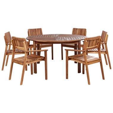 AGELLO/TOLVE - Tuinset voor 6 - Lichthout - Acaciahout product