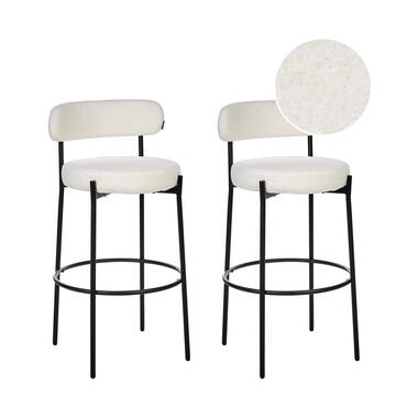 ALLISON - Barkruk set van 2 - Wit - Bouclé product