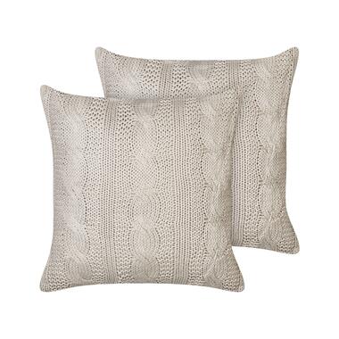 CONSTYLIS - Sierkussen set van 2 - Taupe - 45 x 45 cm - Katoen product