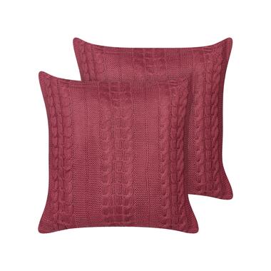 CADETIA - Sierkussen set van 2 - Bordeauxrood - 45 x 45 cm - Katoen product