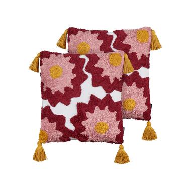 LORALAI - Sierkussen set van 2 - Meerkleurig - 45 x 45 cm - Katoen product