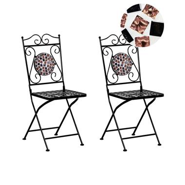 CARPINO - Tuinstoel set van 2 - Zwart - Metaal product