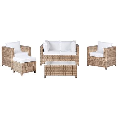 MILANO - Loungeset voor 4 - Beige/Wit - PE rotan product