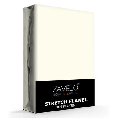 Zavelo Stretch Flanel Hoeslaken Ivoor-Lits-jumeaux (160x200 cm) product