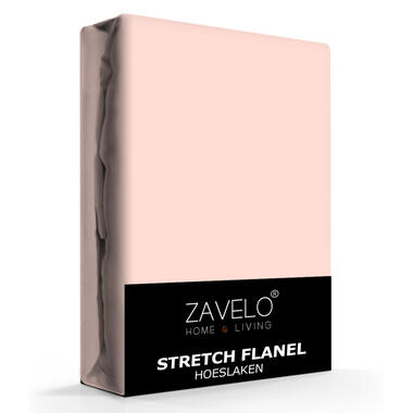 Zavelo Stretch Flanel Hoeslaken Poederroze-2-persoons (140x200 cm) product