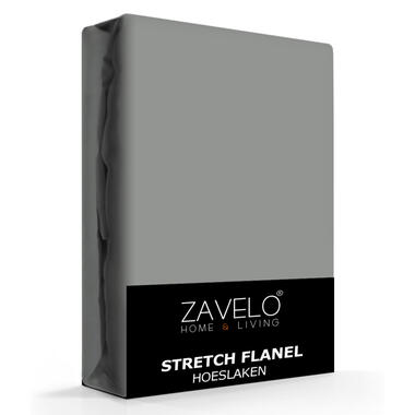 Zavelo Stretch Flanel Hoeslaken Antraciet-1-persoons (90x200 cm) product