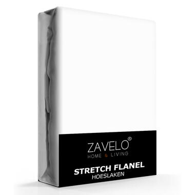 Zavelo Stretch Flanel Hoeslaken Wit-Lits-jumeaux (180x200 cm) product