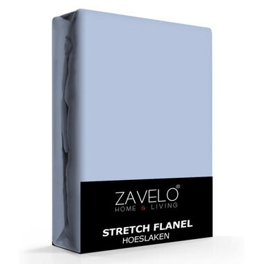 Zavelo Stretch Flanel Hoeslaken Blauw-2-persoons (140x200 cm) product