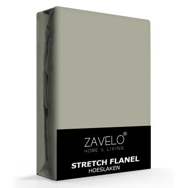 Zavelo Stretch Flanel Hoeslaken Khaki-1-persoons (90x220 cm) product