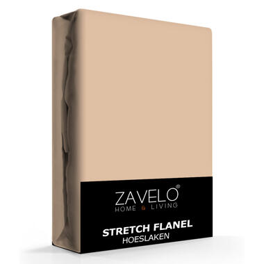 Zavelo Stretch Flanel Hoeslaken Zand-Lits-jumeaux (160x200 cm) product