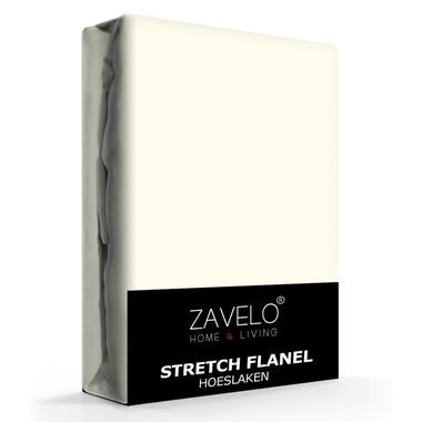 Zavelo Stretch Flanel Hoeslaken Ivoor-1-persoons (90x220 cm) product