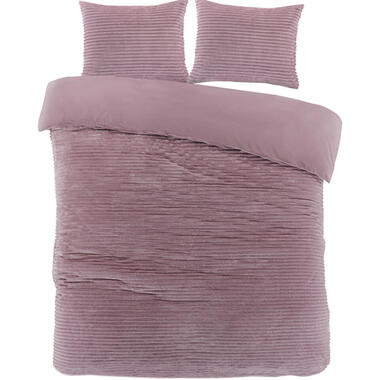 Zavelo Dorien Rib Teddy Dekbedovertrek Roze-Lits-jumeaux (240 x 200/220 cm) product