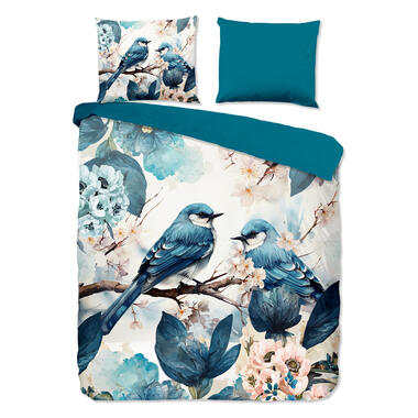 Pure Dekbedovertrek "blauwe vogels" - Blauw - (240x200/220 cm) - Microfiber product