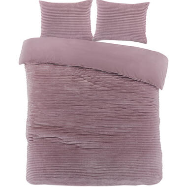 Zavelo Dorien Rib Teddy Dekbedovertrek Roze-2-persoons (200 x 200/220 cm) product