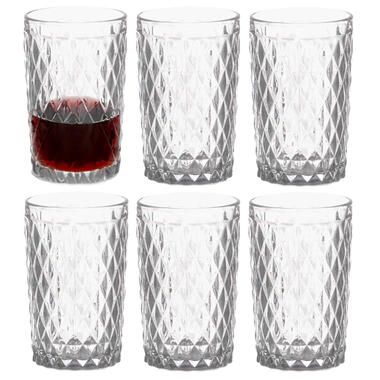 Vivalto Drinkglazen/waterglazen Diamonds - glas - 6x - 370 ml product