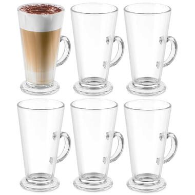 Vivalto Caffe Latte/koffie glazen Paris - glas - 6x - 280 ml product