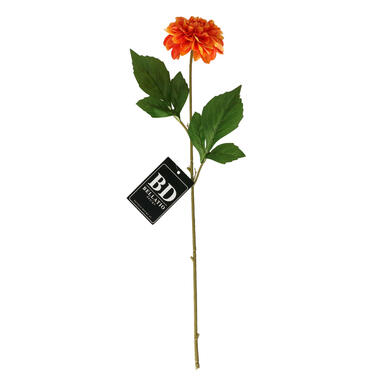 Bellatio Design Kunstbloem Dahlia - 50 cm - oranje product