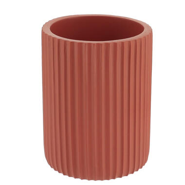 Tendance Tandenborstelbeker - terracotta - ribbel - PS - 7x9,5 cm product