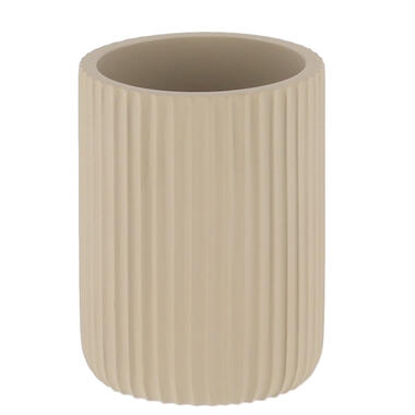 Tendance Tandenborstelbeker 101 - taupe - ribbel - PS - 7x9,5 cm product