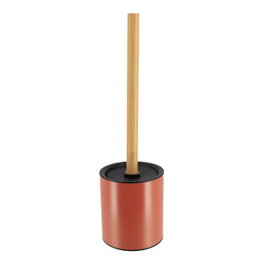 Tendance Badkamer toiletborstel - terracotta/bamboe - 10 x 37 cm product