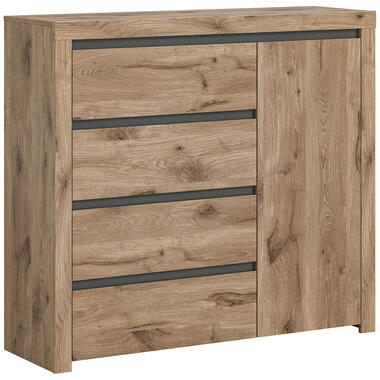 Hioshop Woody dressoir 4 laden 1 deur eiken decor product