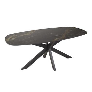 Hoyz Collection - Eetkamertafel Spider Deens Ovaal 180 - Ceramic Fossil Black product