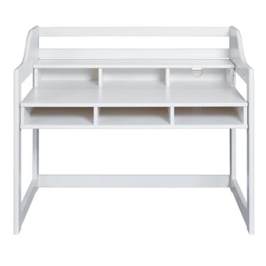 Verstelbaar kinderbureau Dasha - wit gelakt dennenhout