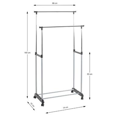 Haku Trolleykapstok met dubbele chromen rails - Zilverkleur - 10 kg product