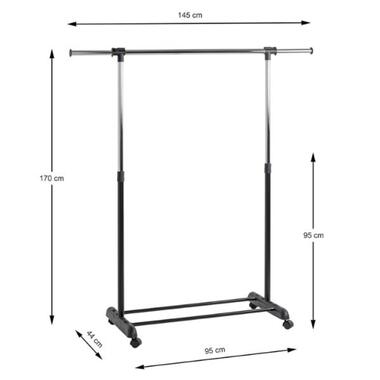 Haku Trolleykapstok - Verchroomd staal - 15 kg draagvermogen - In hoogte product