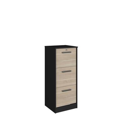 Parisot Dossierkast Sil-106cm-3 lades-zwart/eik product