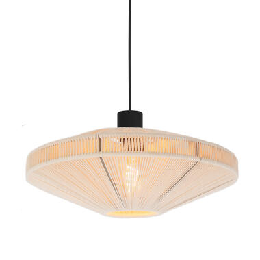 EGLO Midsumer Hanglamp - E27 - Ø 38 cm - Zwart/Crème - Textiel product