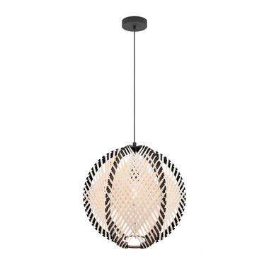 EGLO Waverton Hanglamp - E27 - Ø 40 cm - Zwart/Wit - Textiel product