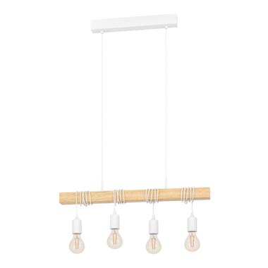 EGLO Townshend Hanglamp - E27 - 70 cm - Wit/Bruin product